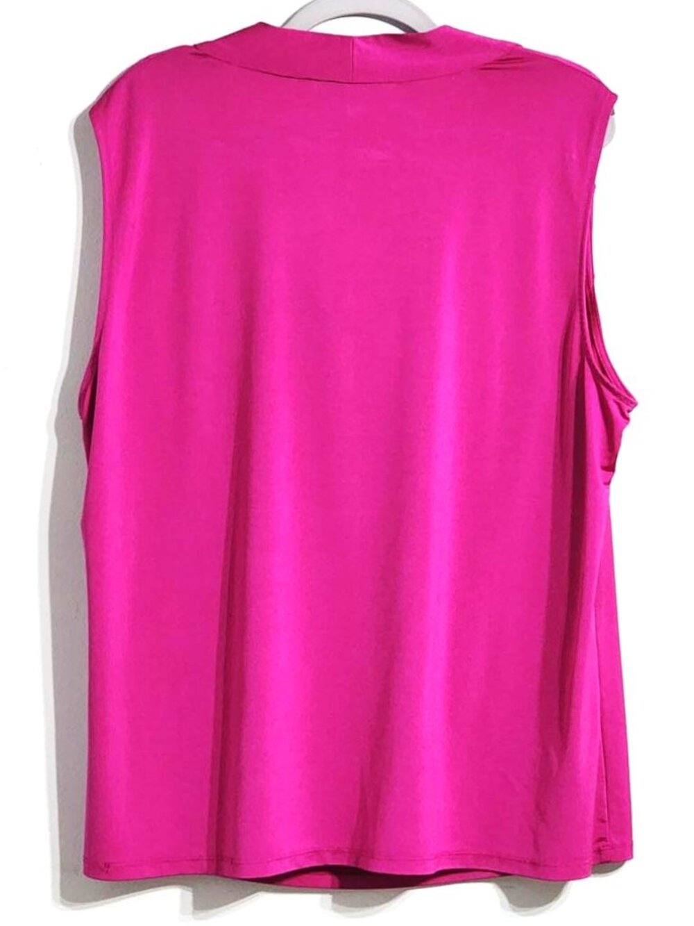 Jones Studio Fuchsia 3X Sleeveless Top – Draped Cowl Neck with Shoulder Accents - Picture 3 of 13